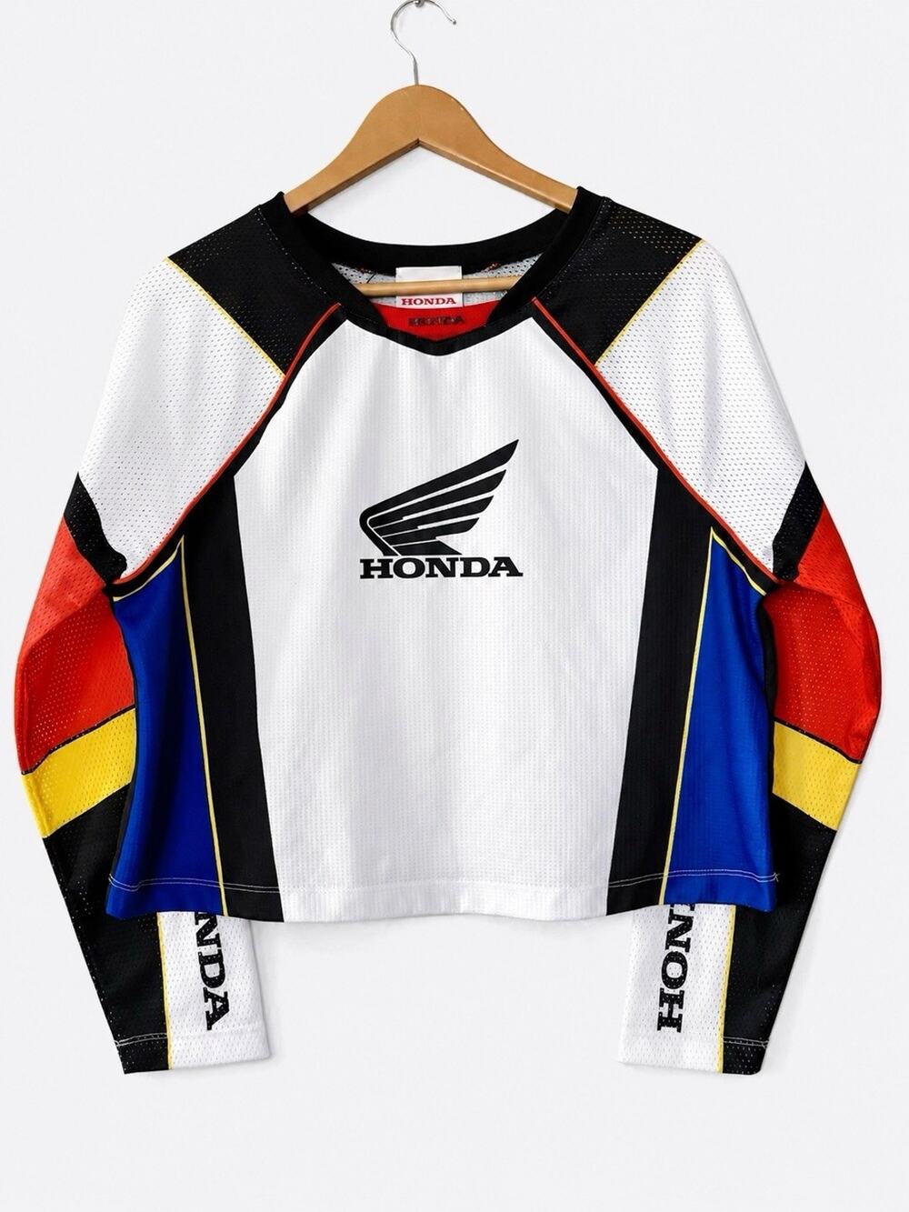 Forever 21 x Honda Racing Women’s Sz 0X Cropped Mesh Motocross Jersey Multicolor
